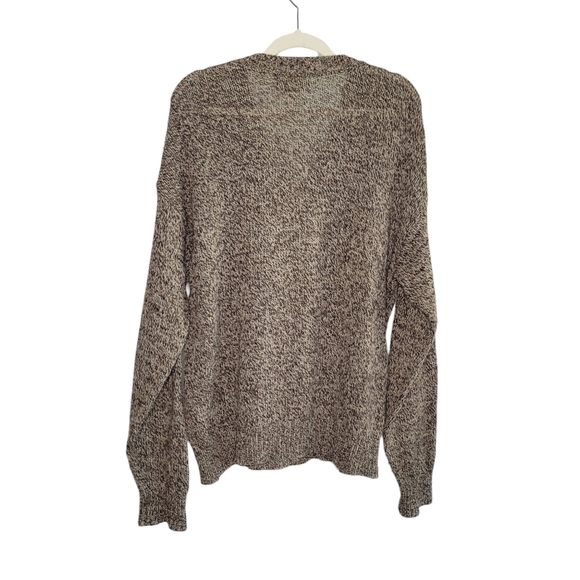 Eddie Bauer Men's Vintage 90s Wool V-Neck Pullover Sweater Size L Marled Brown - Picture 2 of 8